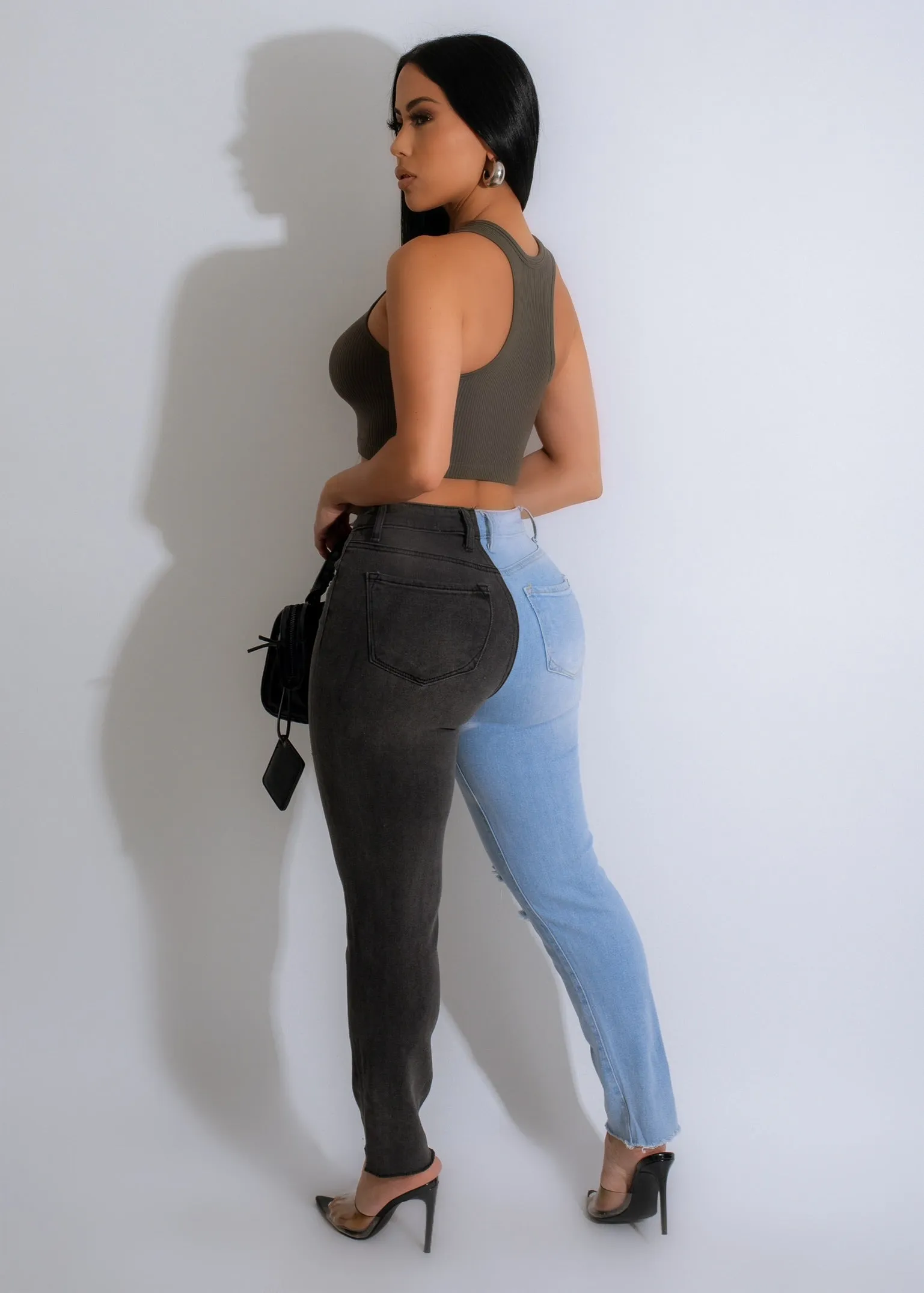 Just In Time Crop Top Charcoal