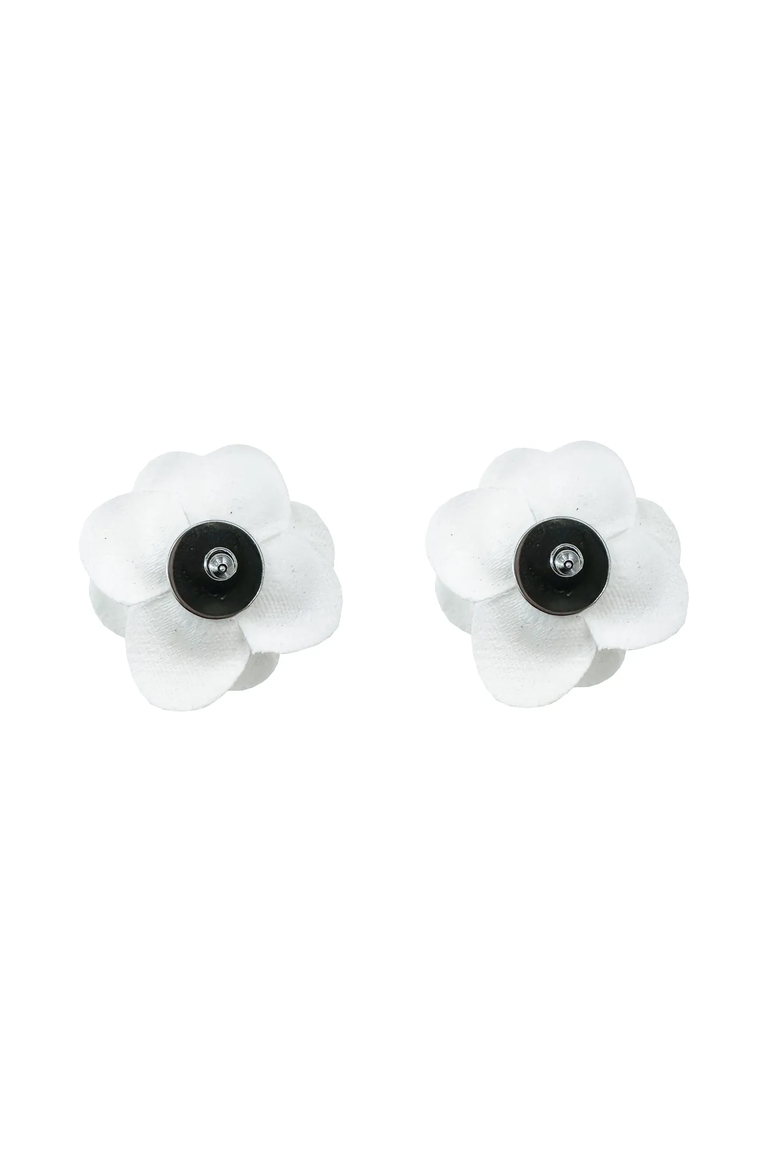Katie White Flower Studs