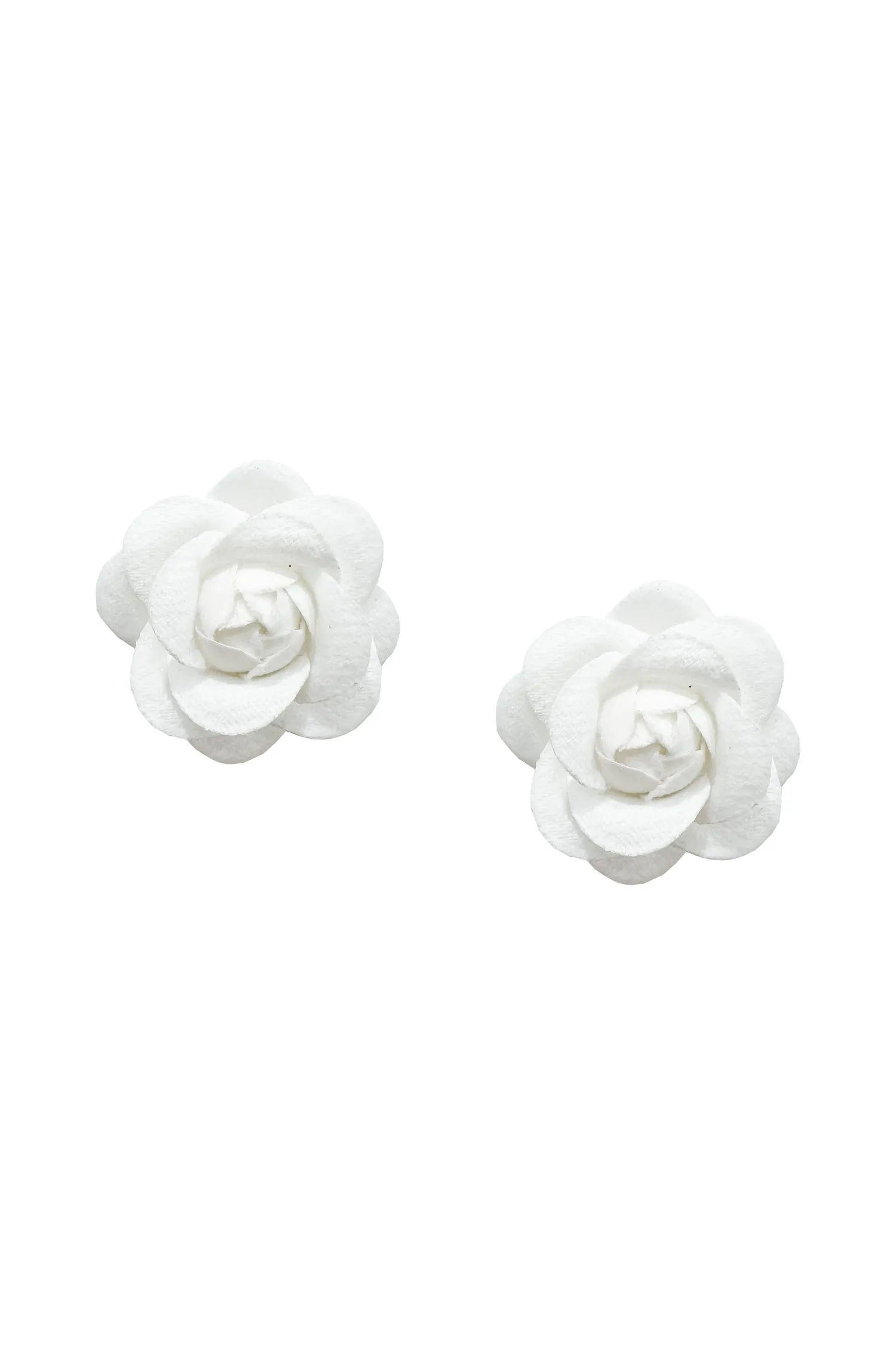 Katie White Flower Studs