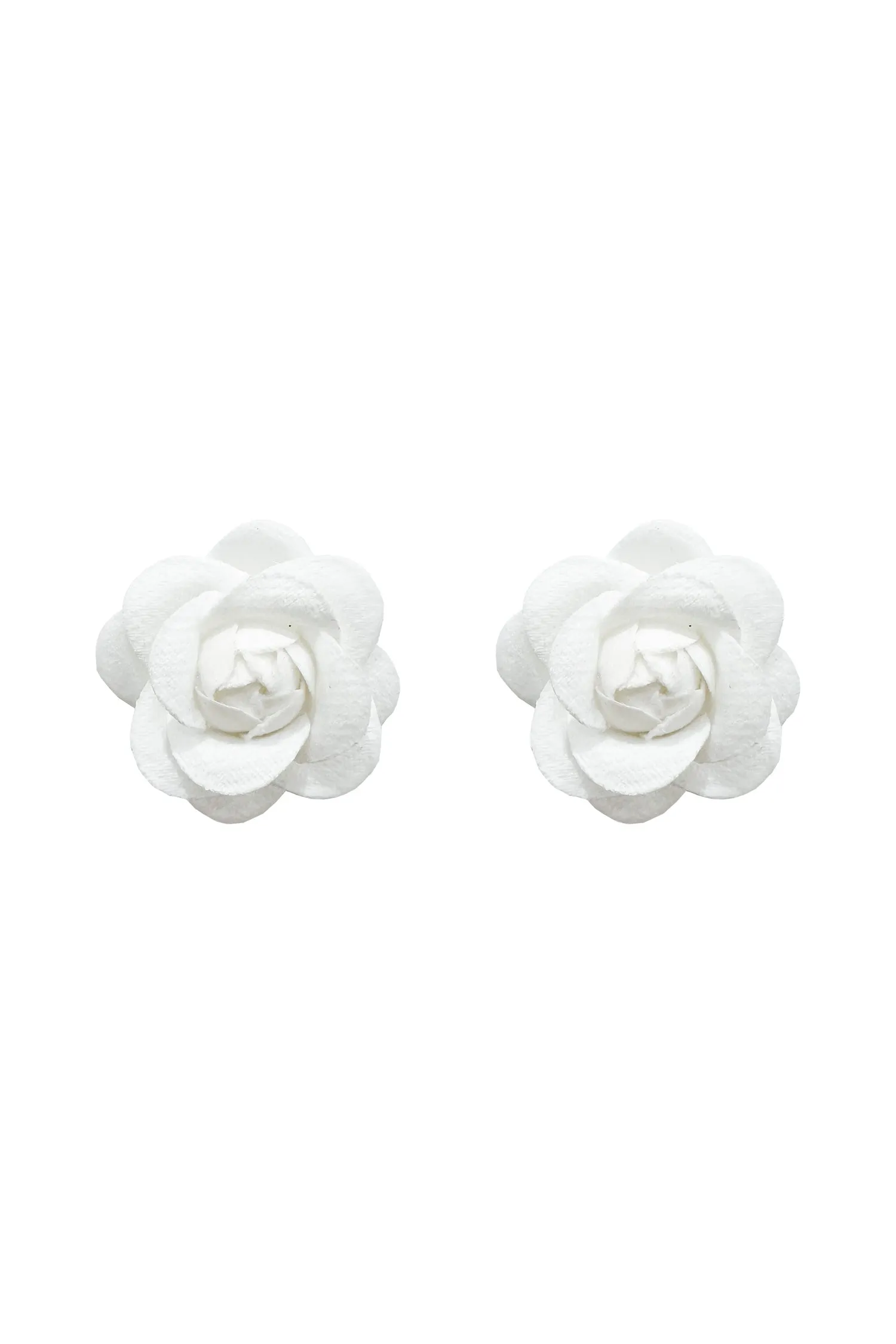 Katie White Flower Studs