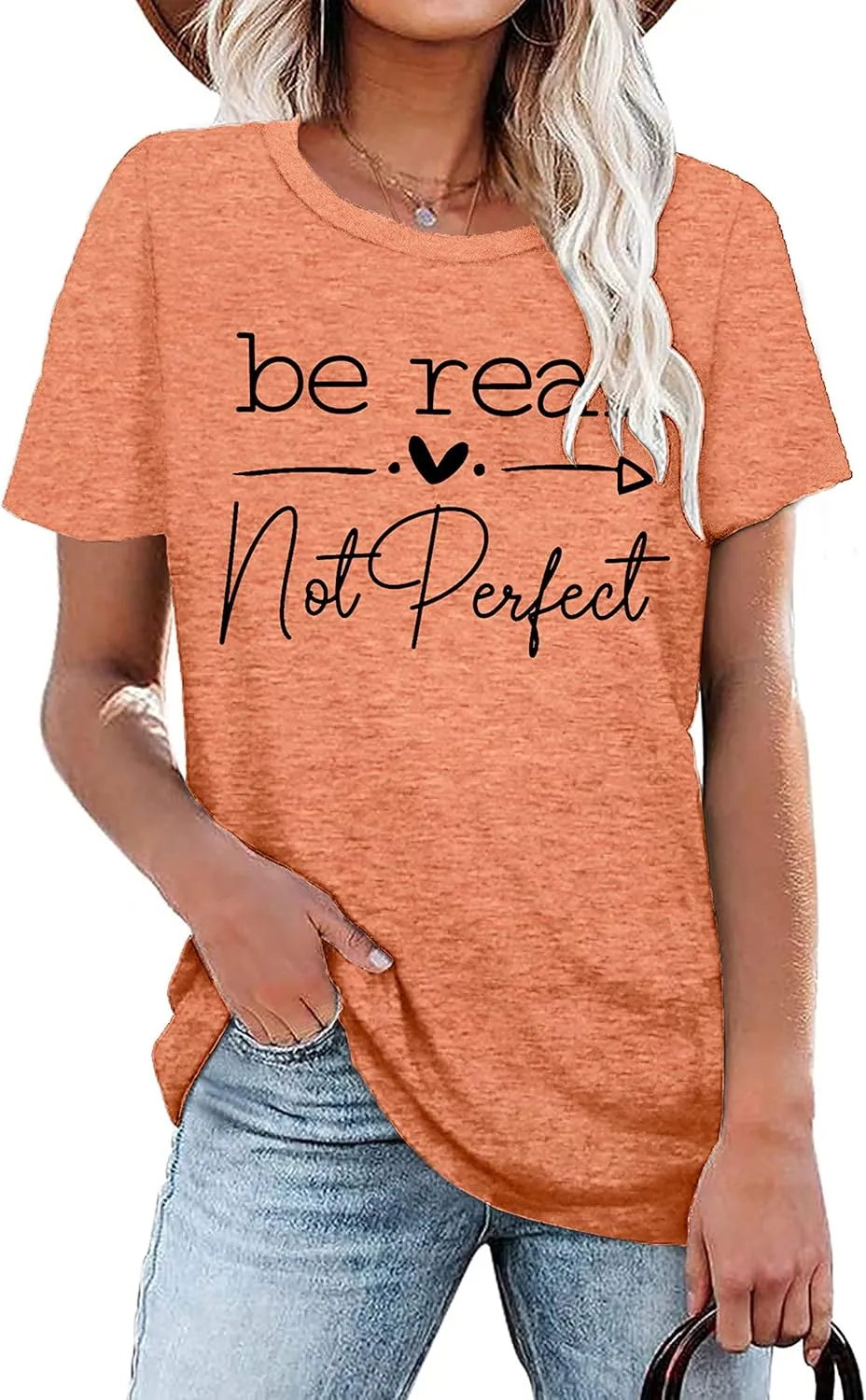 Kindness Shirt Tops for Women Be Real Not Perfect T-Shirt Short Sleeve Inspirational Graphic Tees Shirts