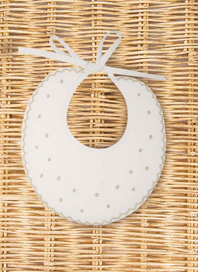 LINEN BIB A POIS