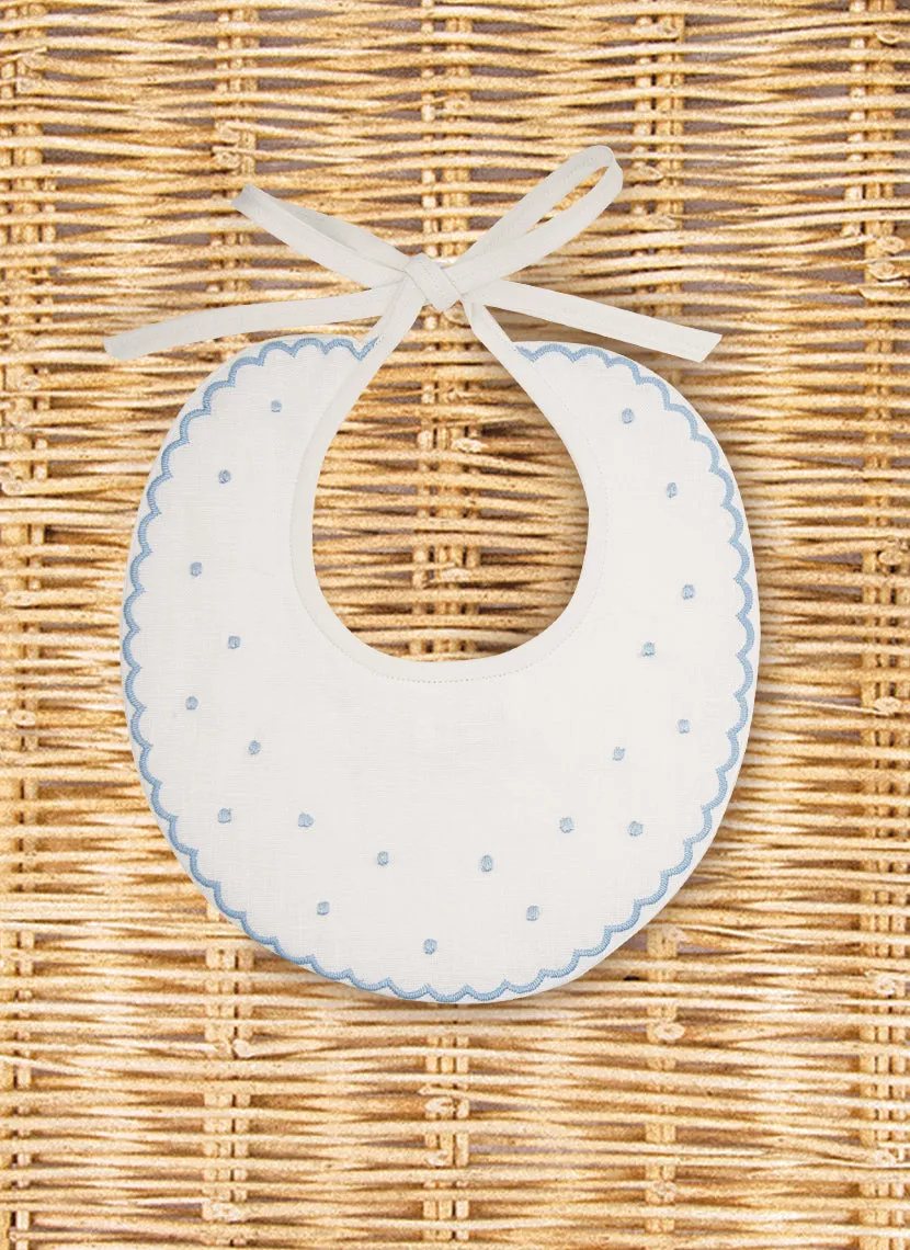 LINEN BIB A POIS