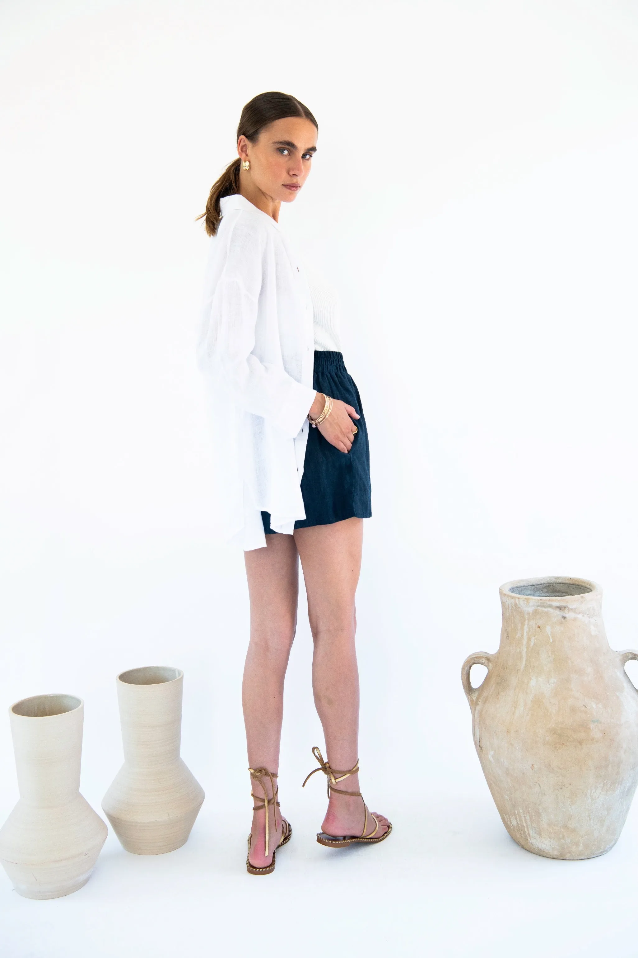 Livia Boyfriend Shirt - Linen