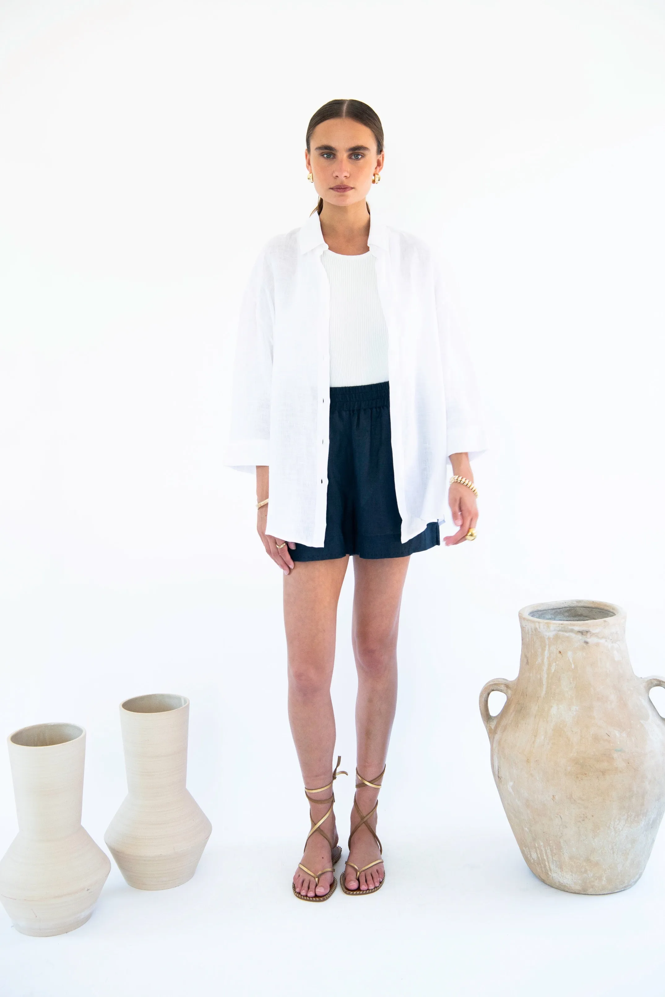 Livia Boyfriend Shirt - Linen