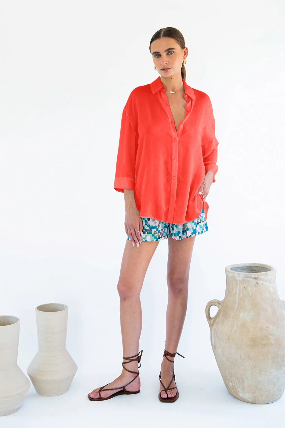 Livia Boyfriend Shirt - Linen