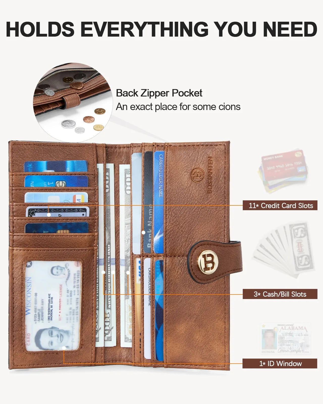 Luna Slim Quilted Leather Bifold Card Wallet
