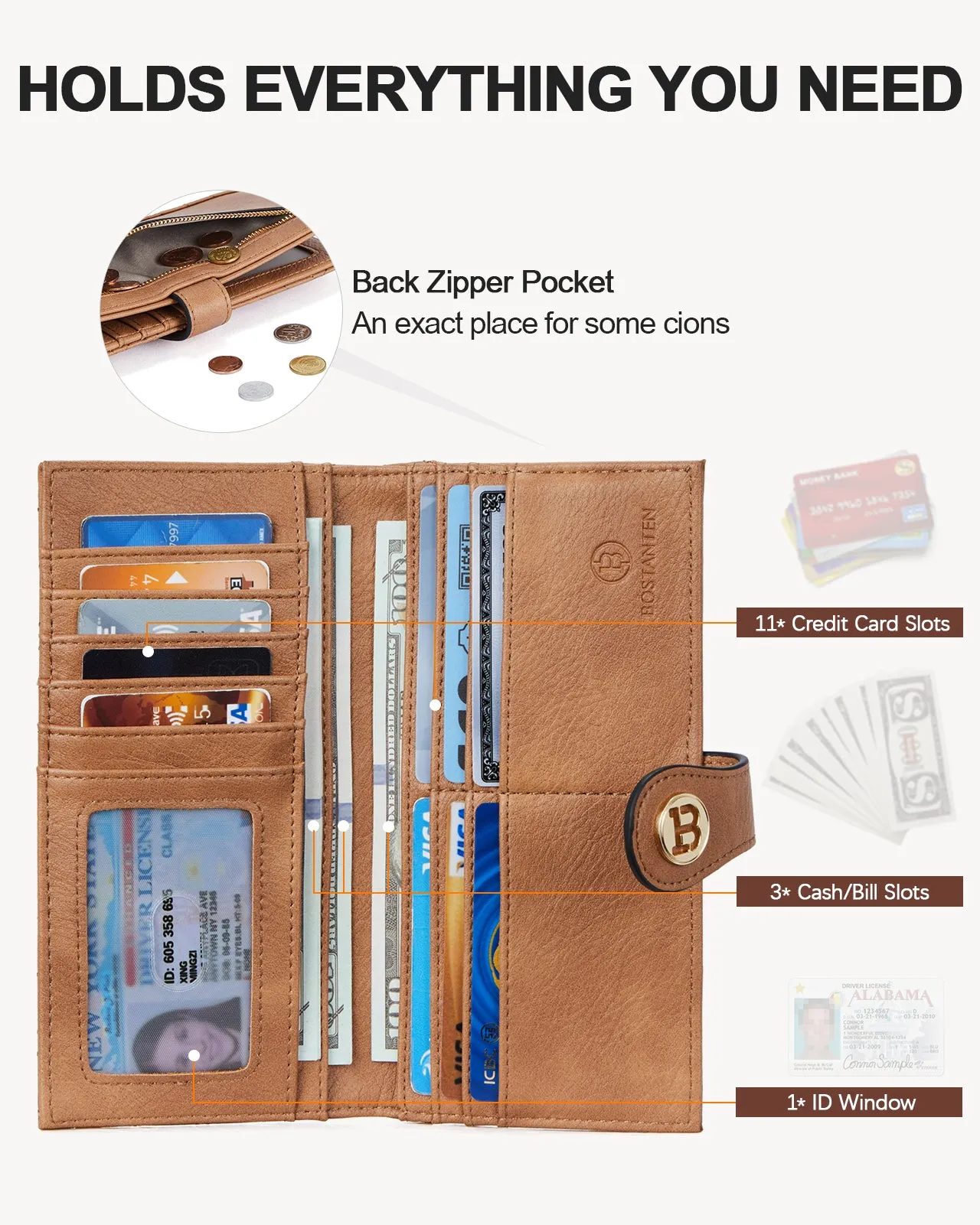 Luna Slim Quilted Leather Bifold Card Wallet