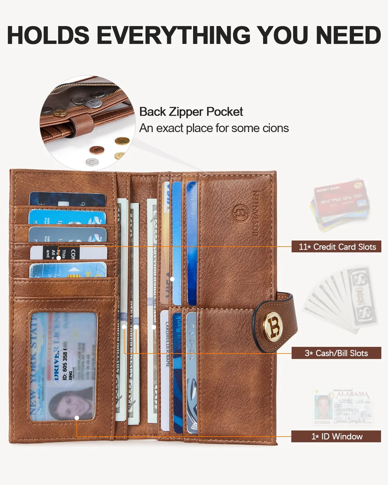 Luna Slim Quilted Leather Bifold Card Wallet