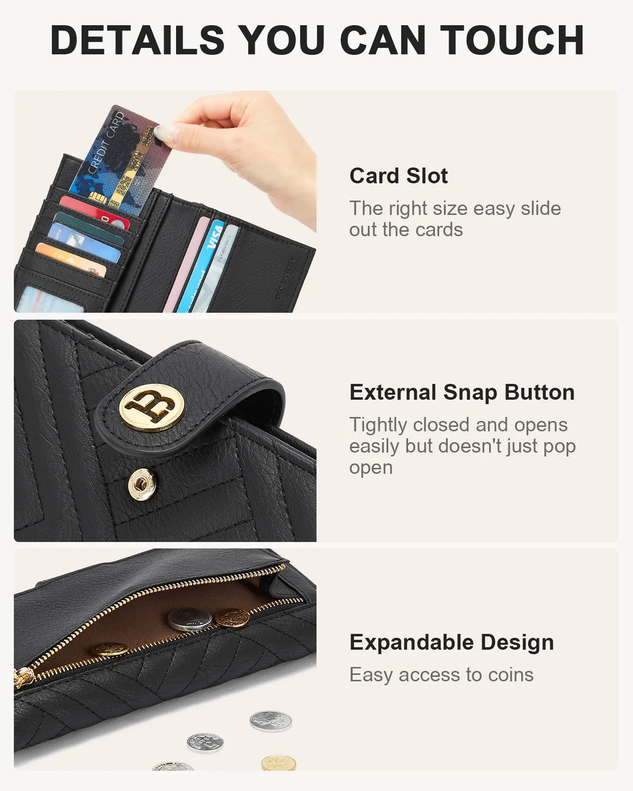 Luna Slim Quilted Leather Bifold Card Wallet