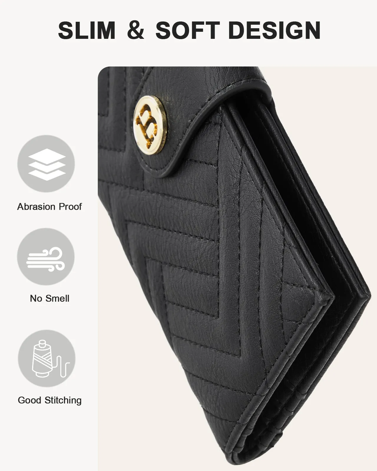 Luna Slim Quilted Leather Bifold Card Wallet