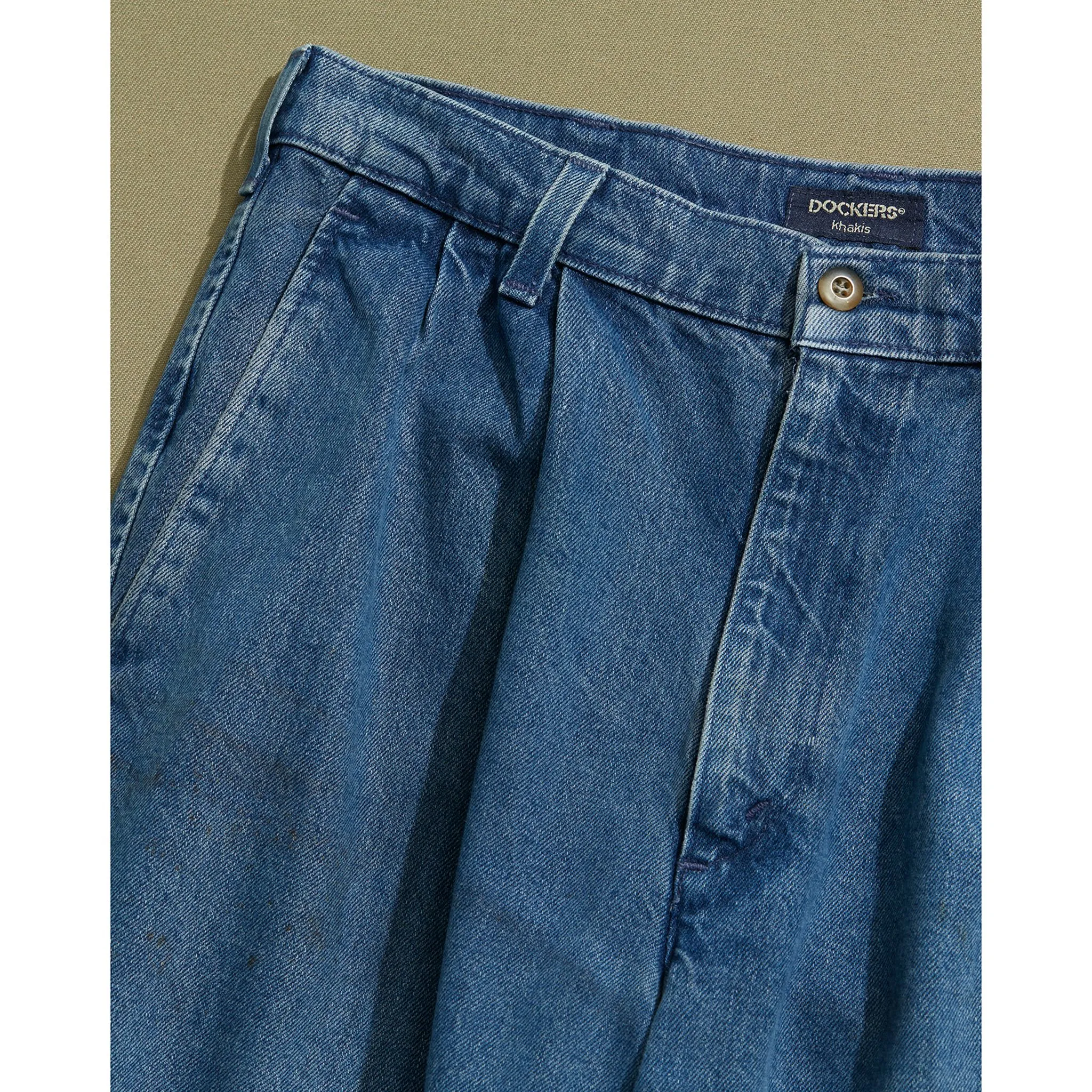 Made in USA, Double Pleated Denim Pants - 31 x 26