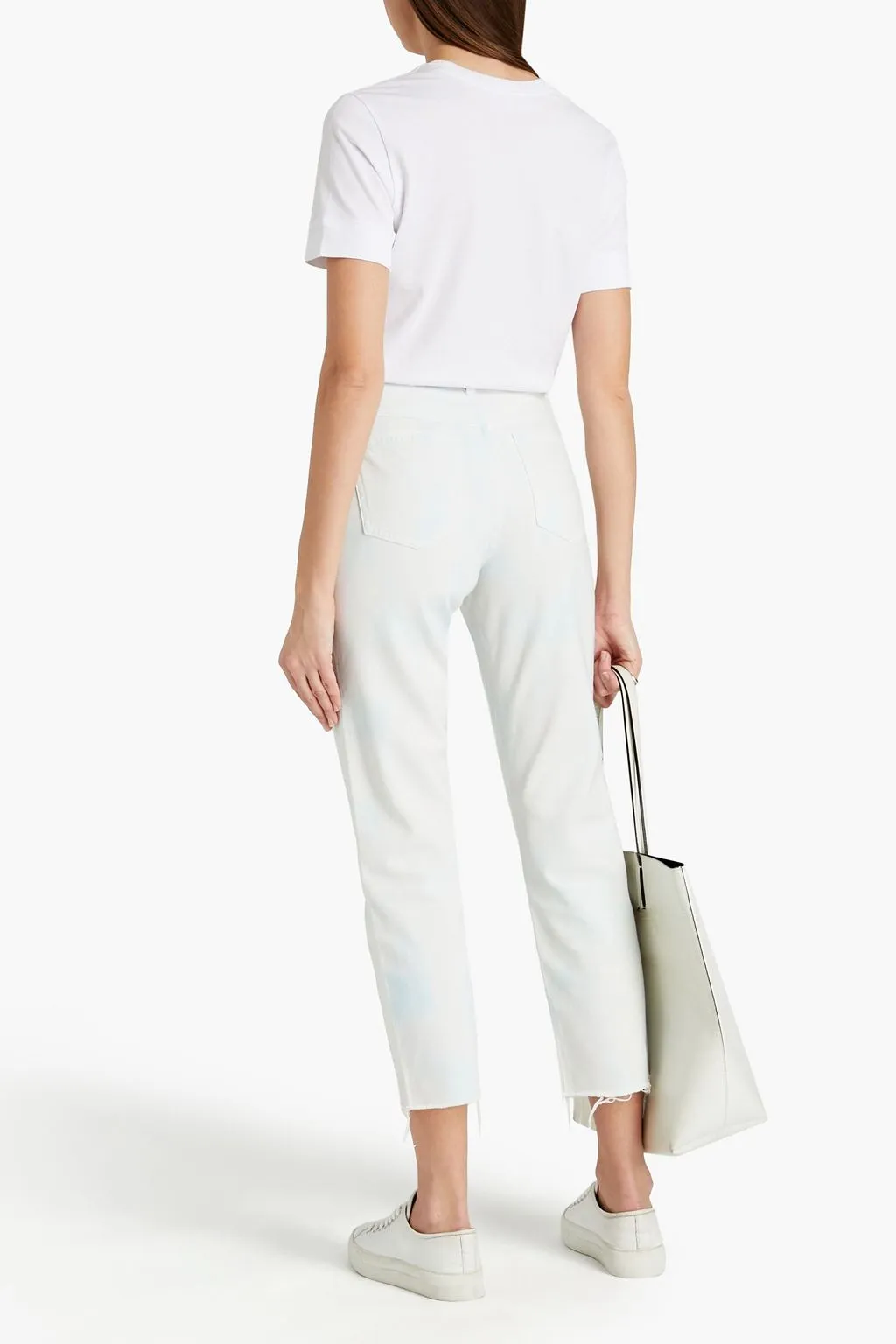 MAJE cropped boyfriend jeans, white