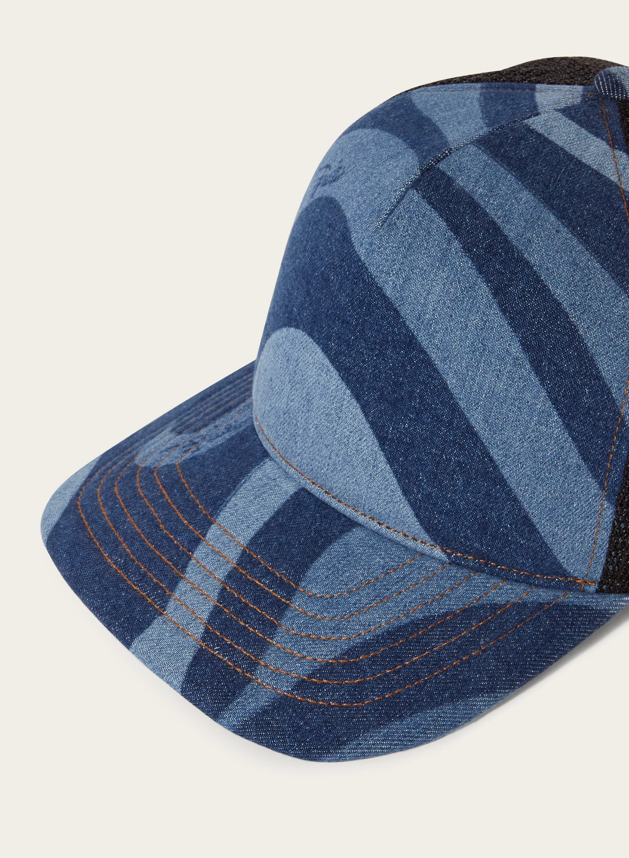 Marmo-Print Denim Trucker Hat