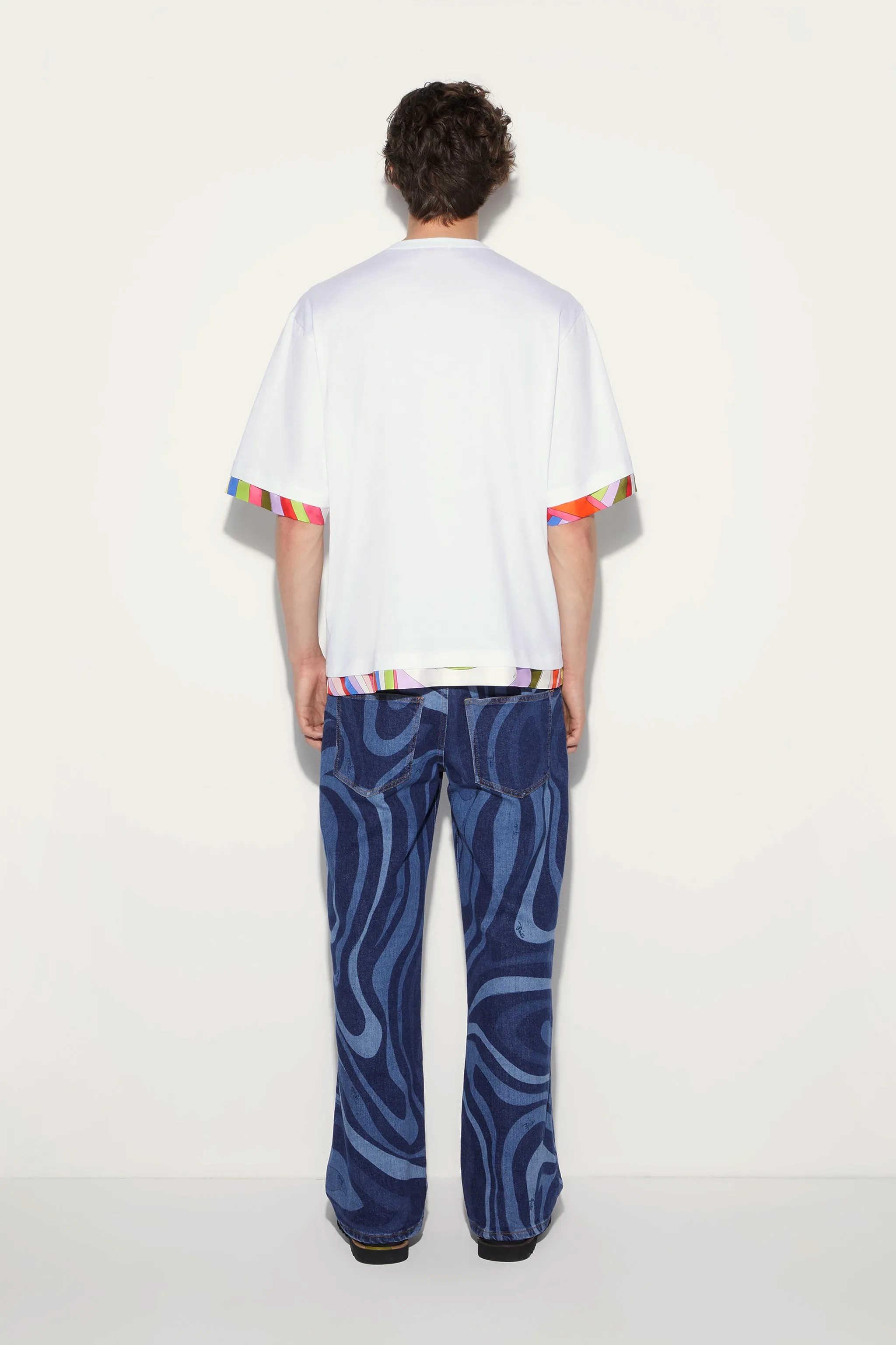 Marmo-Print Straight Leg Jeans