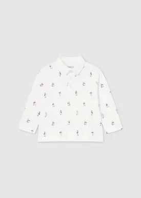 Mayoral Baby Boys Cream Printed Polo