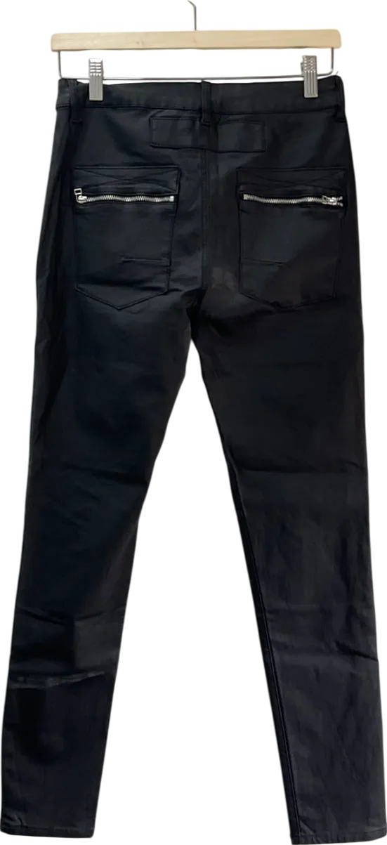 melly & co Black Coated Jeans UK M