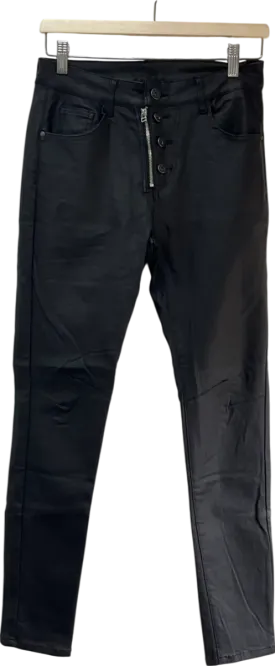 melly & co Black Coated Jeans UK M