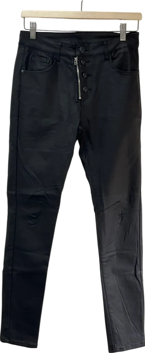 melly & co Black Coated Jeans UK M