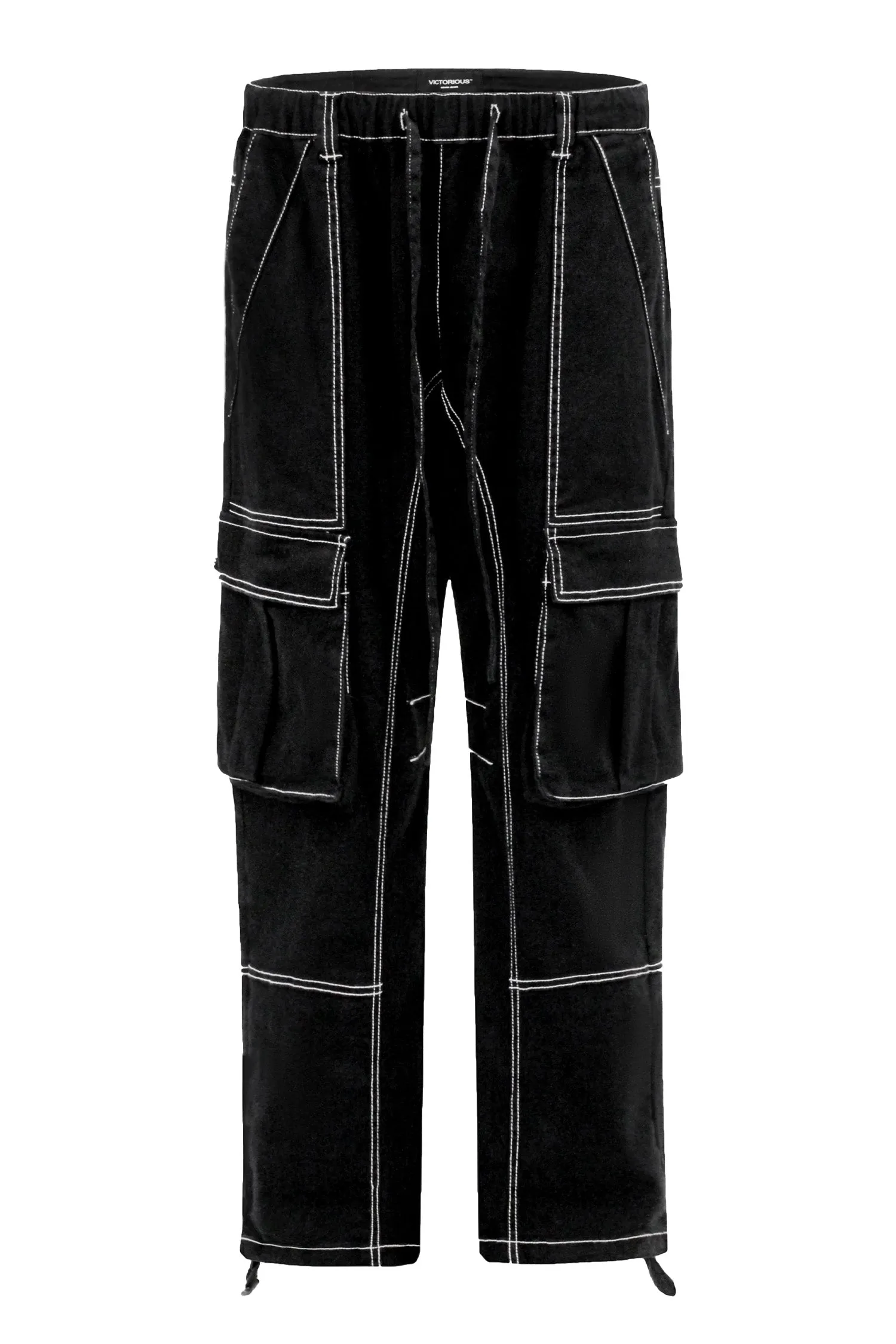 Men's Contrast Stitch Baggy Fit Cargo Jeans