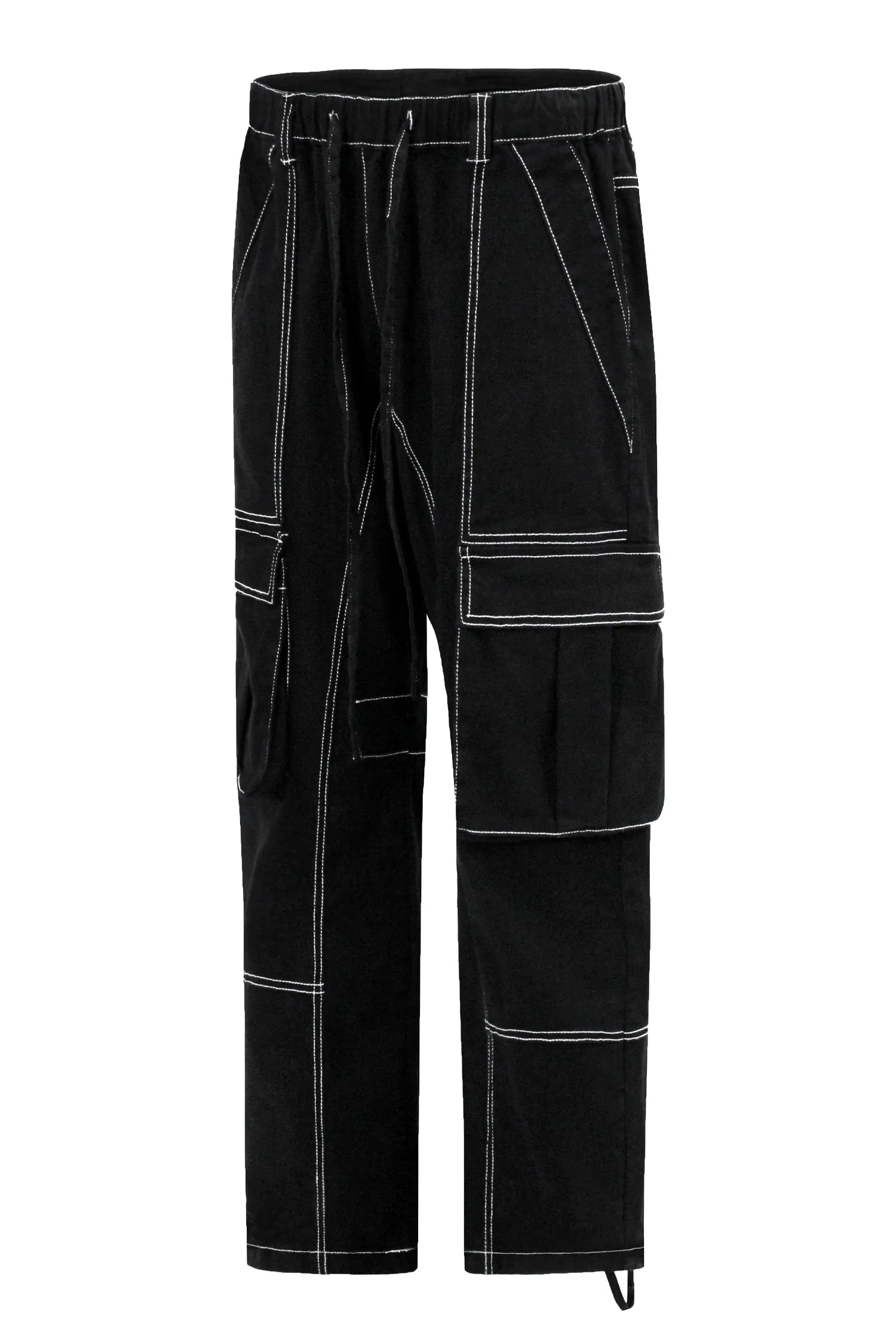 Men's Contrast Stitch Baggy Fit Cargo Jeans