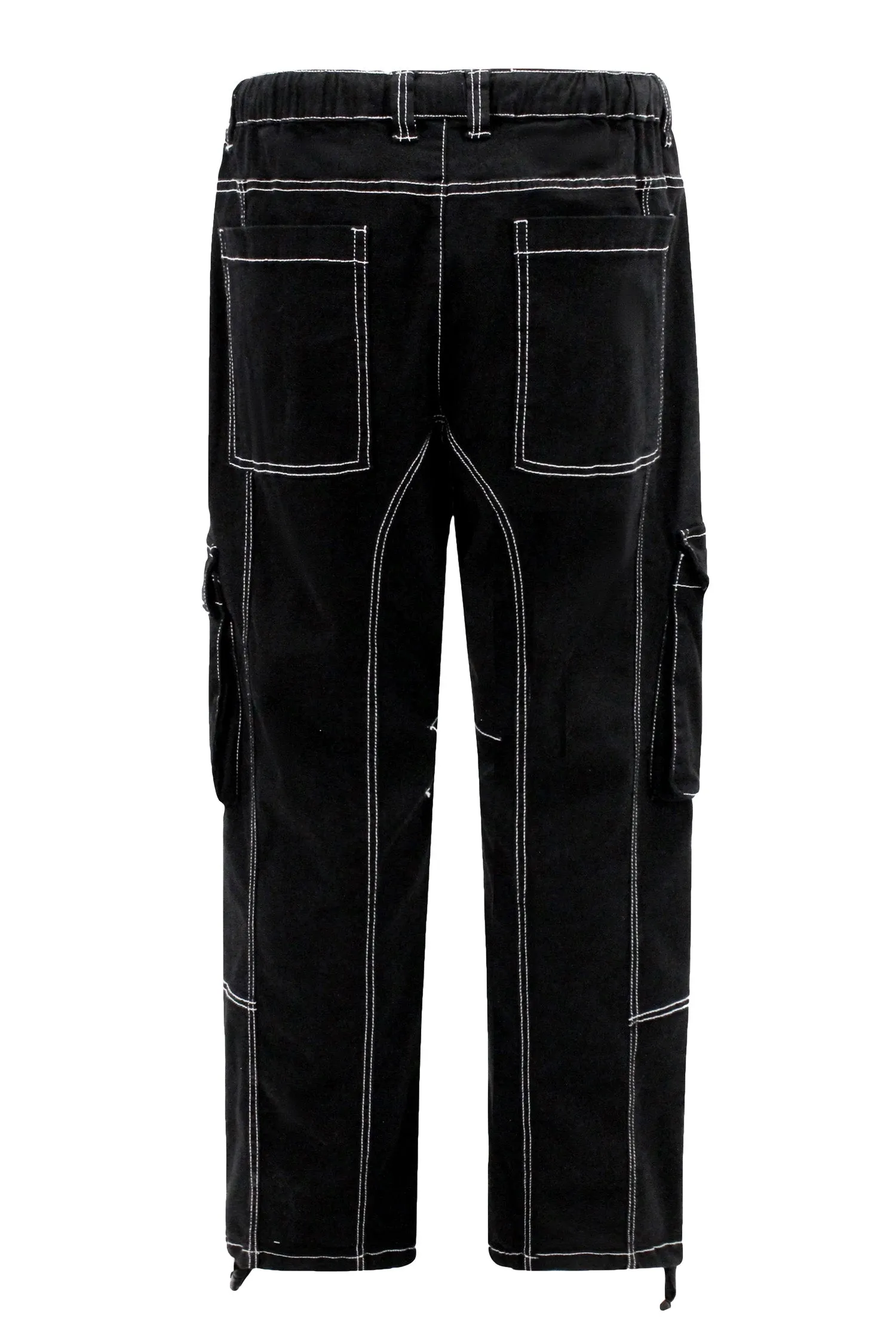 Men's Contrast Stitch Baggy Fit Cargo Jeans