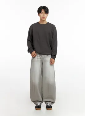 Men's Loose Fit Baggy Jeans (Gray) IG409