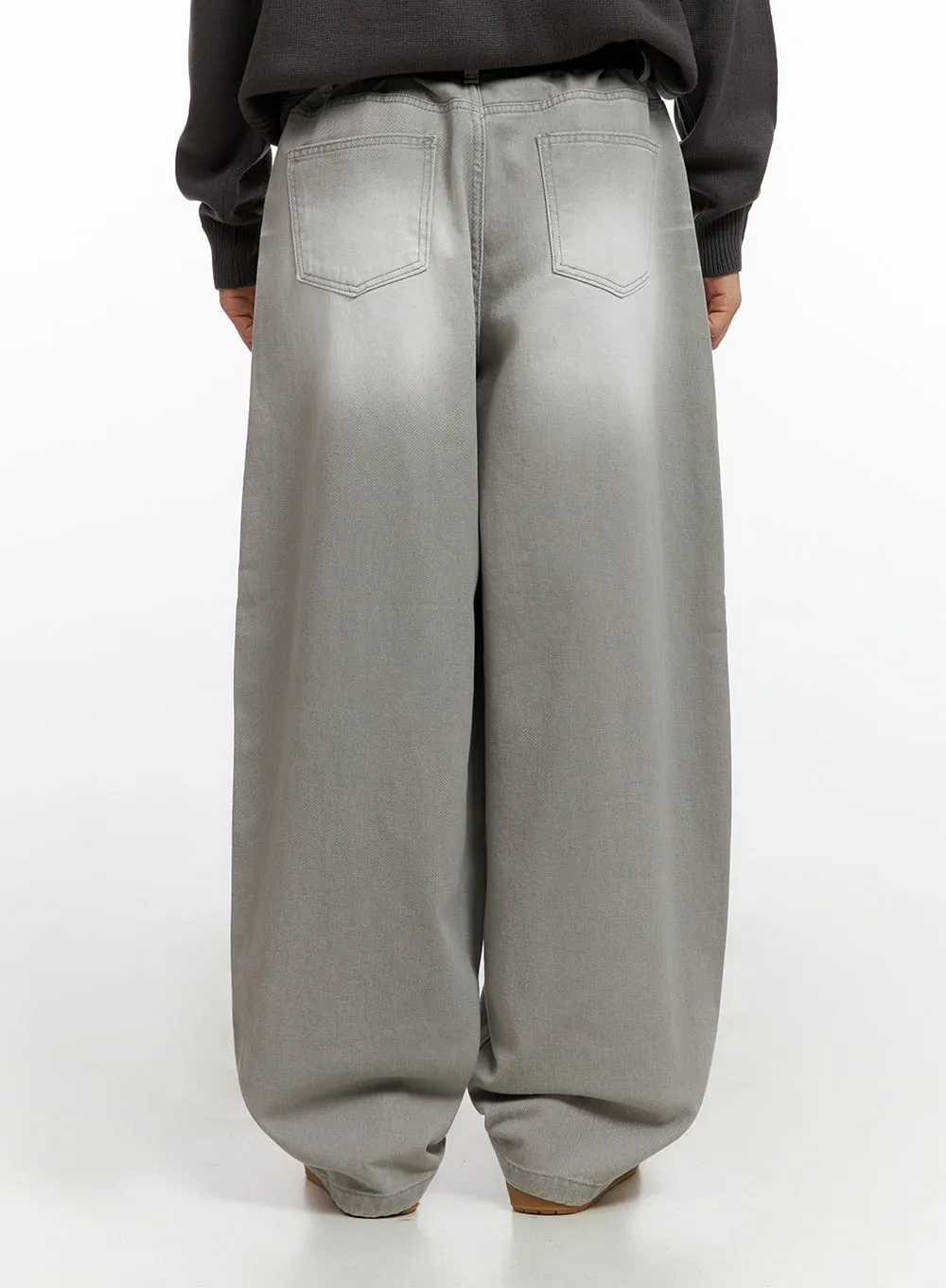 Men's Loose Fit Baggy Jeans (Gray) IG409
