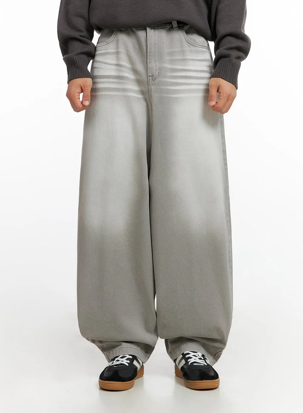 Men's Loose Fit Baggy Jeans (Gray) IG409