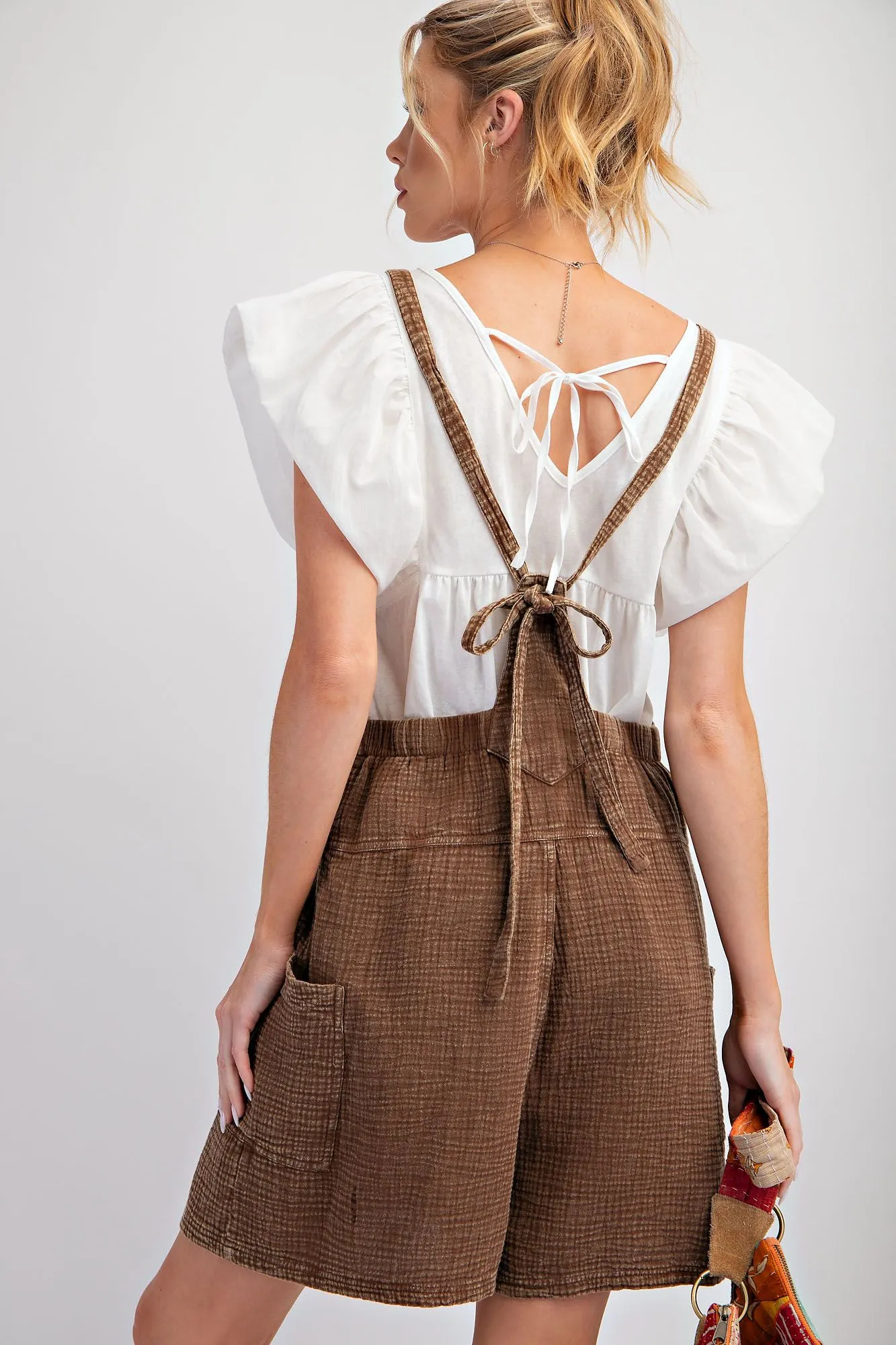 Mineral Washed Cotton Gauze Romper
