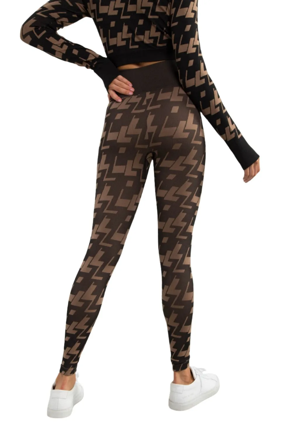Mono B Seamless Geometric Print Leggings APH-A09101