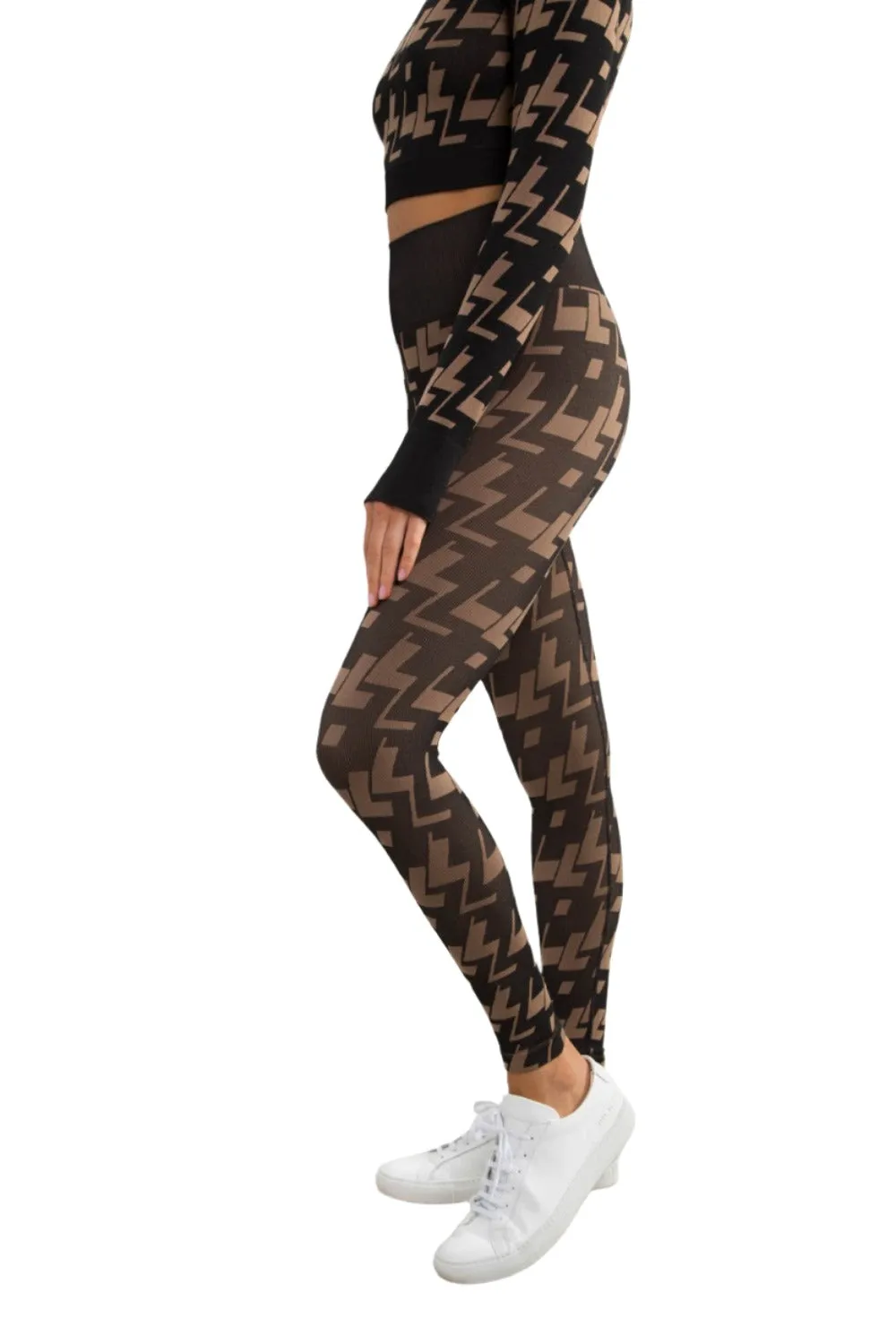 Mono B Seamless Geometric Print Leggings APH-A09101