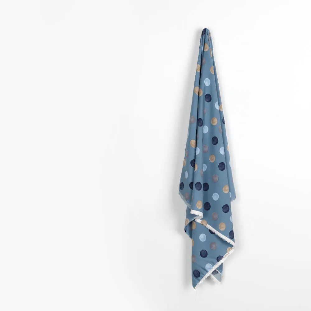Moon Spot Viscose Challis - Weldon Blue