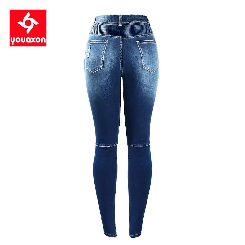 Motor Biker Style Skinny Jeans for Women - Edgy Moto & Biker Design