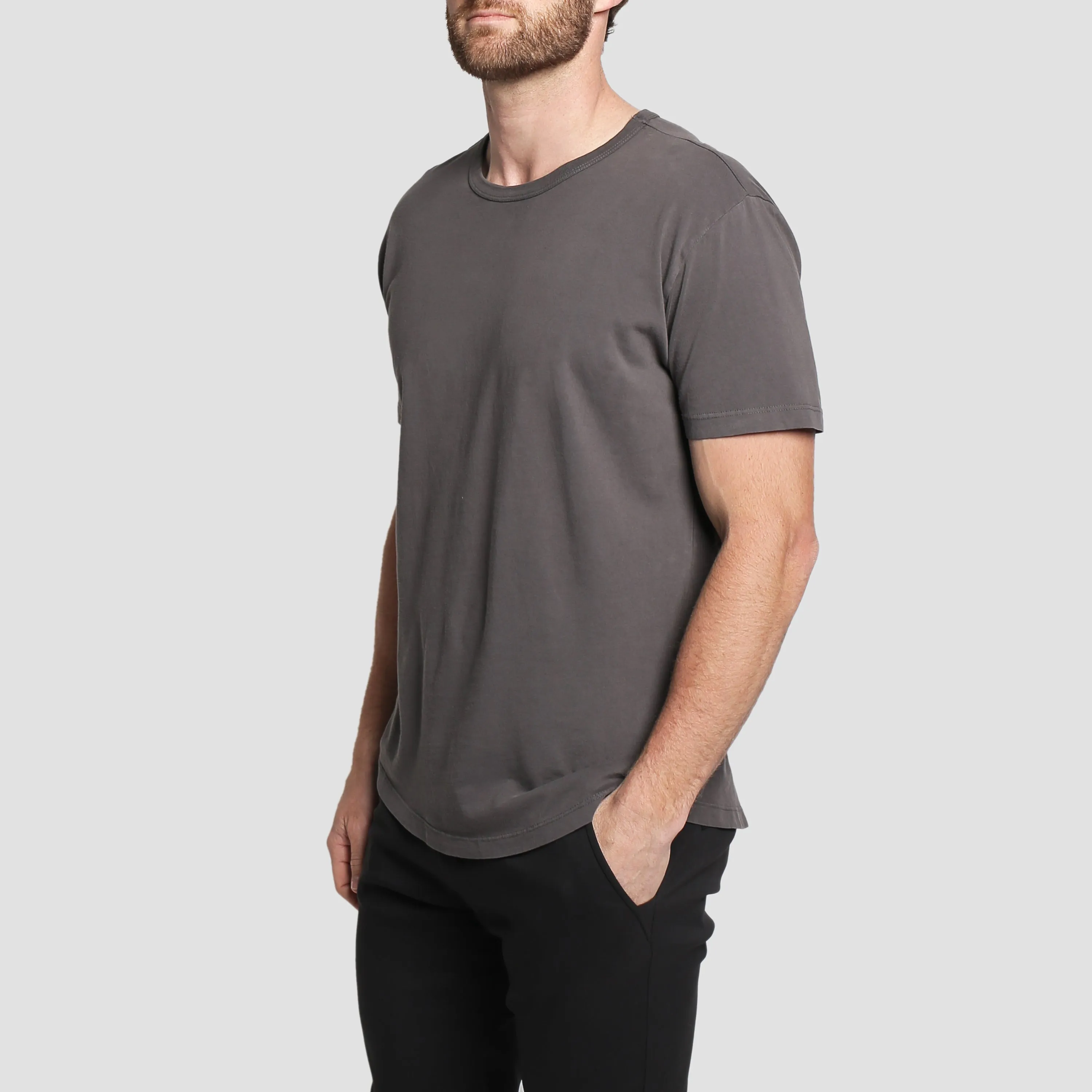 Natural Premium Scoop T-Shirt Iron Grey