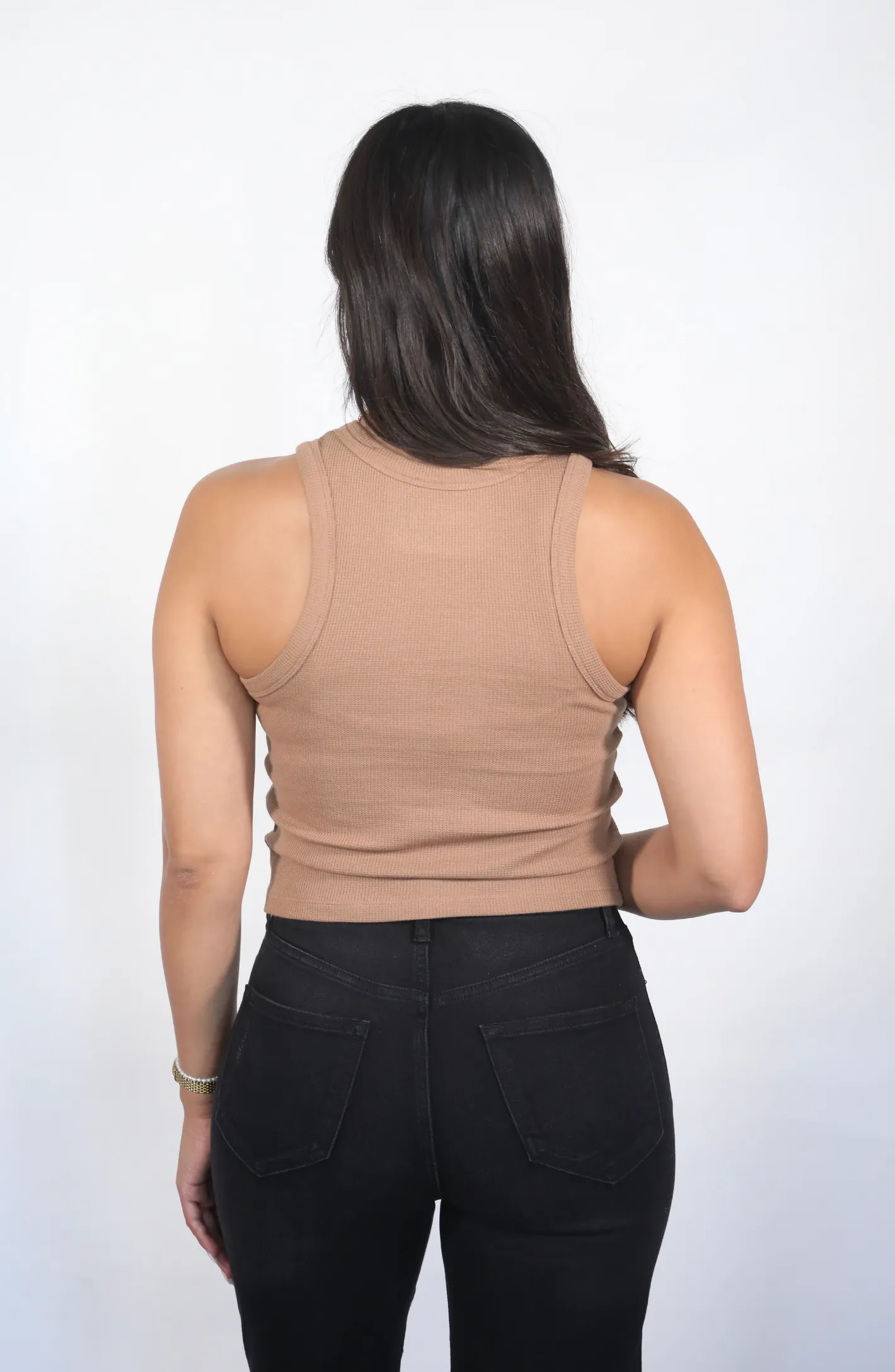 Open Mouth Brown Graphic Tank Top