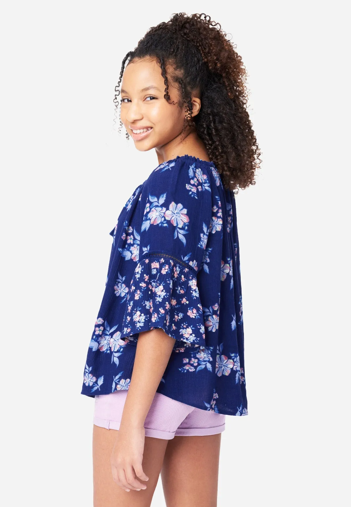 Patterned Notch Neck Top