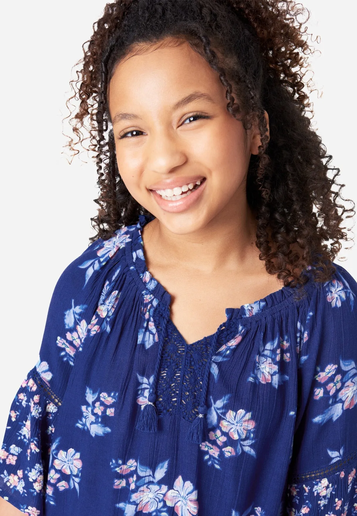 Patterned Notch Neck Top