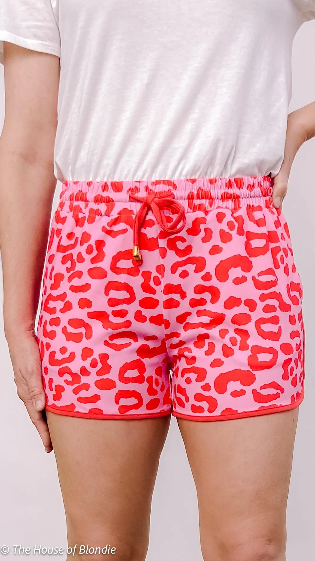 Pink Red Leopard Print Knockabout Shorts