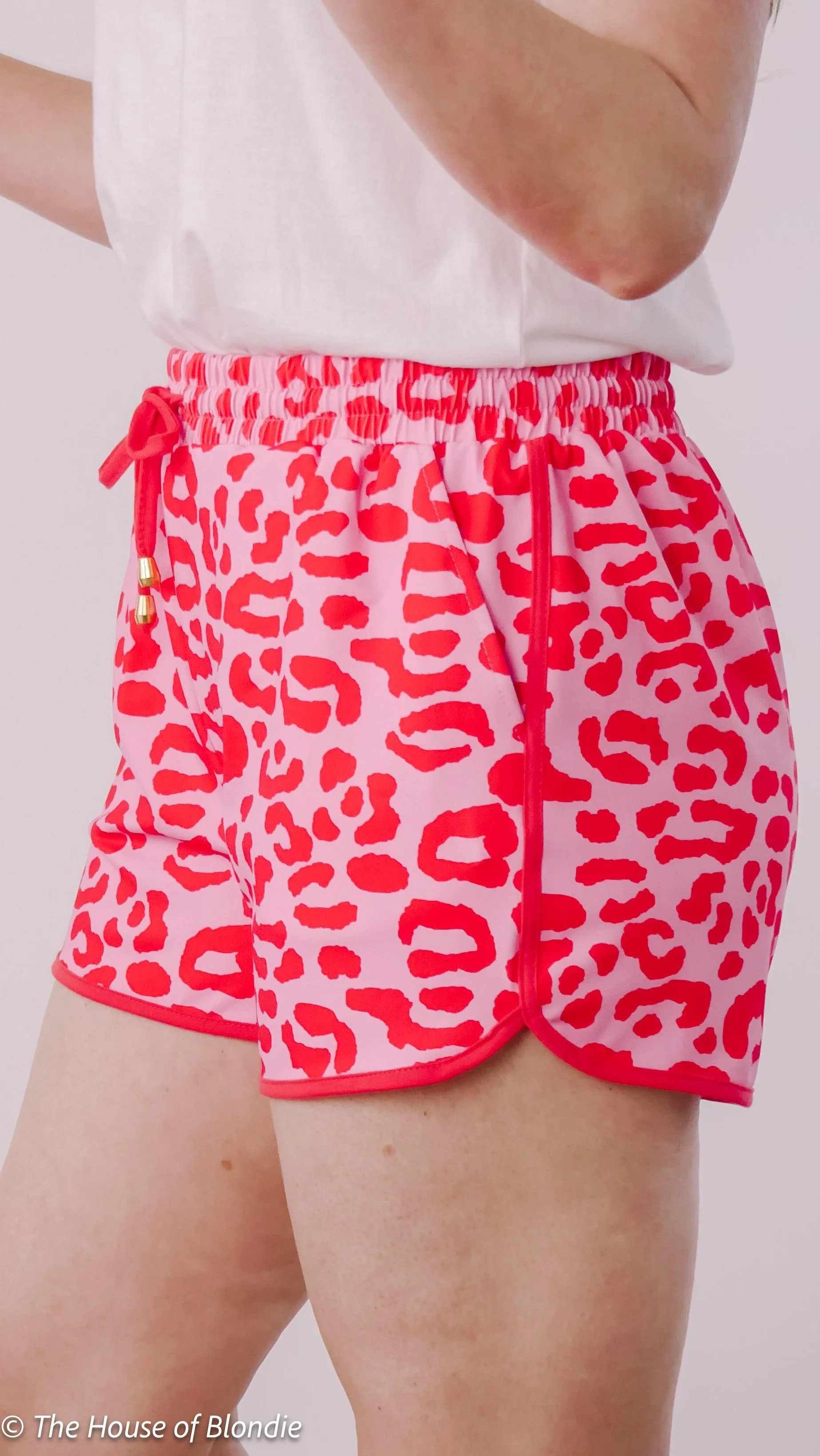 Pink Red Leopard Print Knockabout Shorts