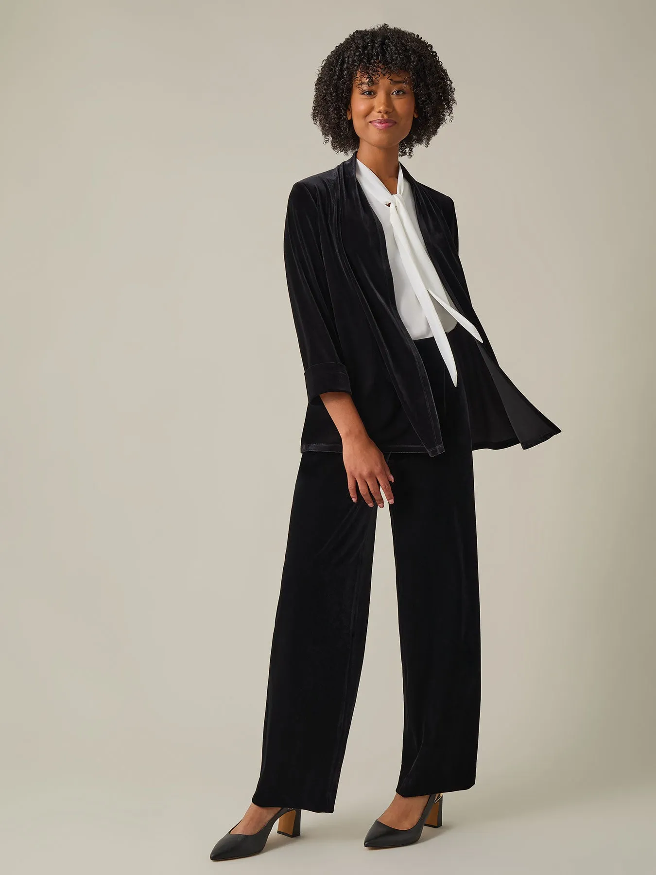 Plus Cuffed Sleeve Cardigan, Velvet