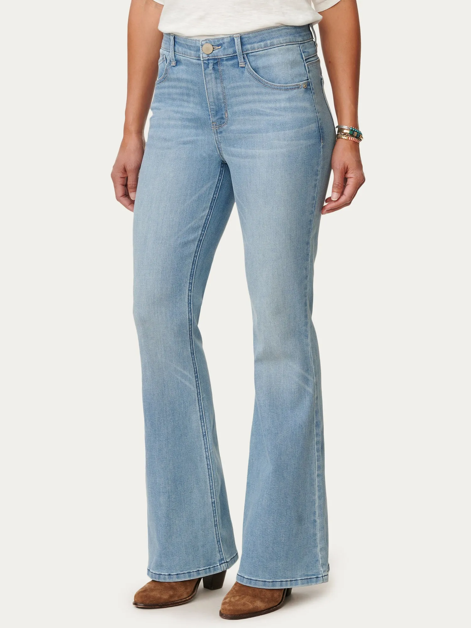 "Ab"solution® Light Blue High Rise Out There Flare Jeans