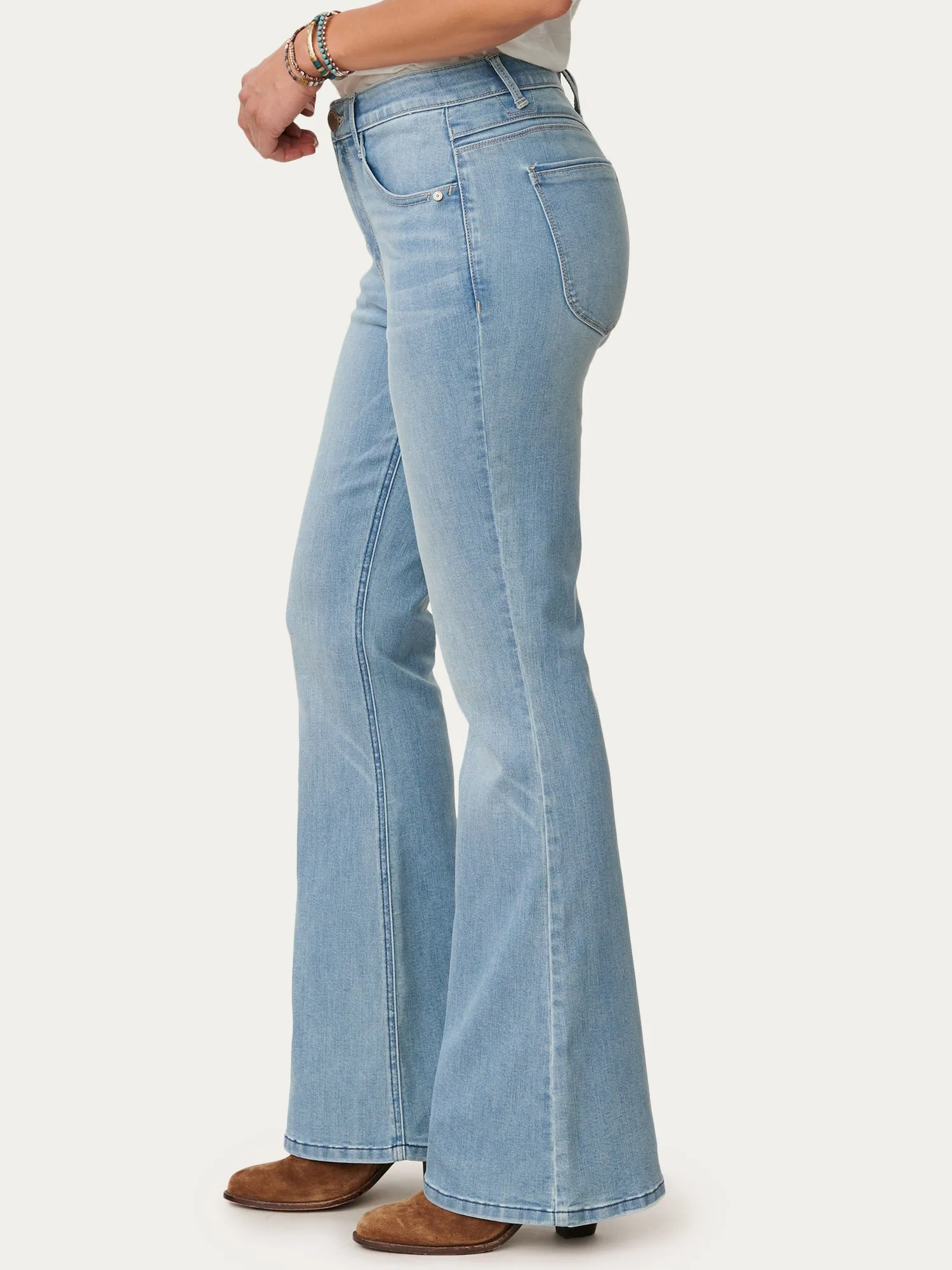 "Ab"solution® Light Blue High Rise Out There Flare Jeans