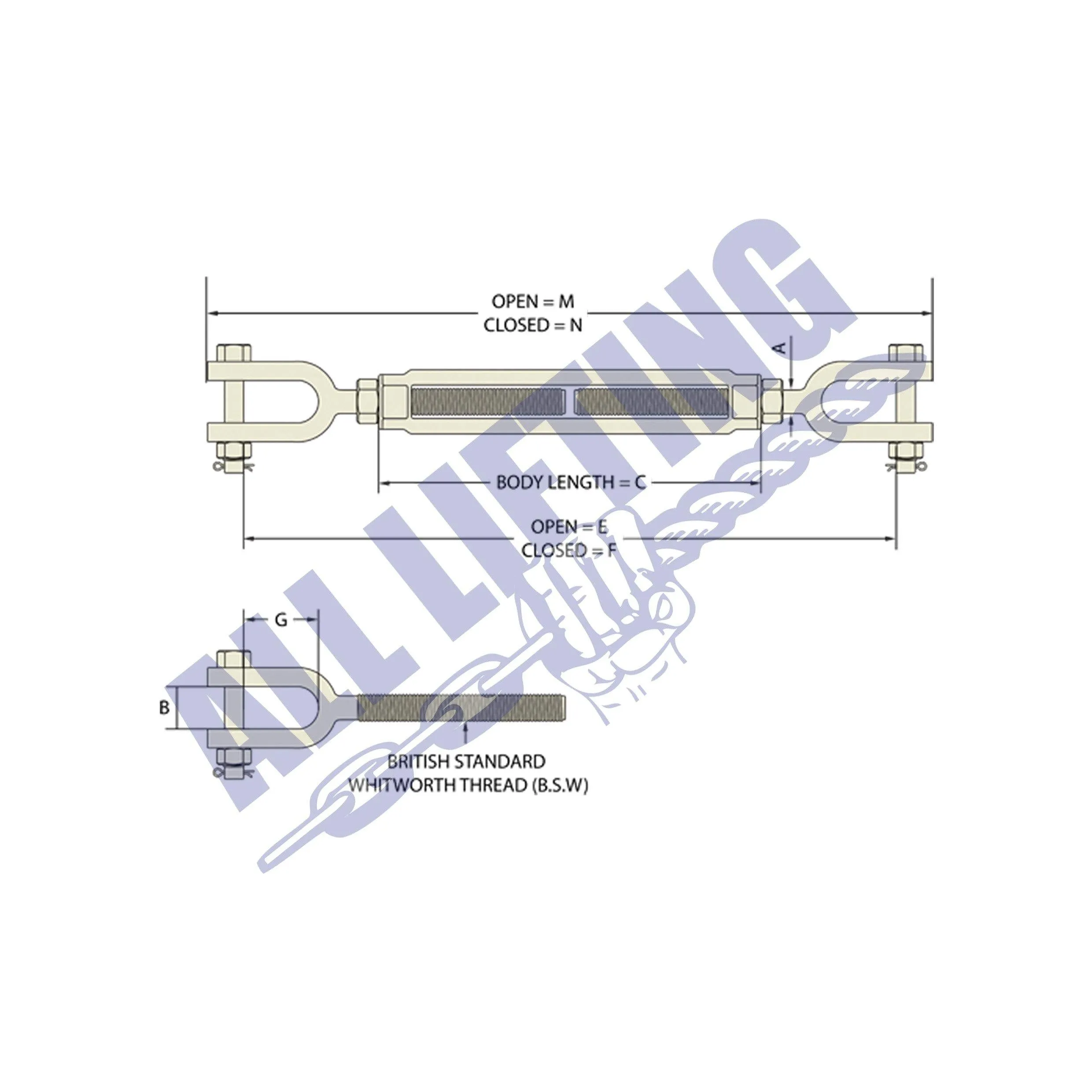 Rated Turnbuckle Jaw and Jaw