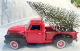 Red Truck Christmas decor, 10 inch Diecast truck decor, Christmas Truck decorations
