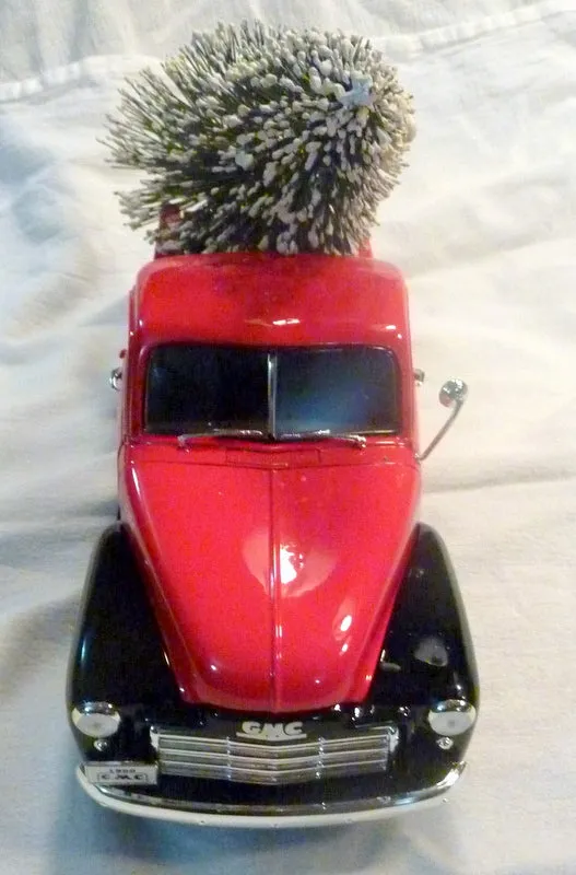 Red Truck Christmas decor, 10 inch Diecast truck decor, Christmas Truck decorations