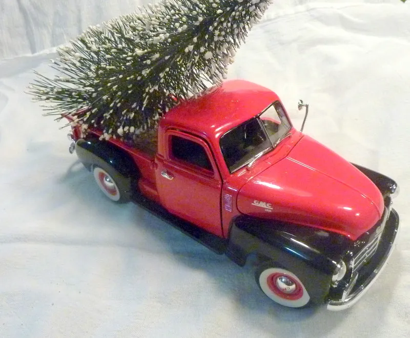 Red Truck Christmas decor, 10 inch Diecast truck decor, Christmas Truck decorations