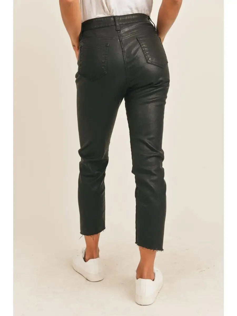 Sadie & Sage Girl On Top Coated Denim Stretch Pant