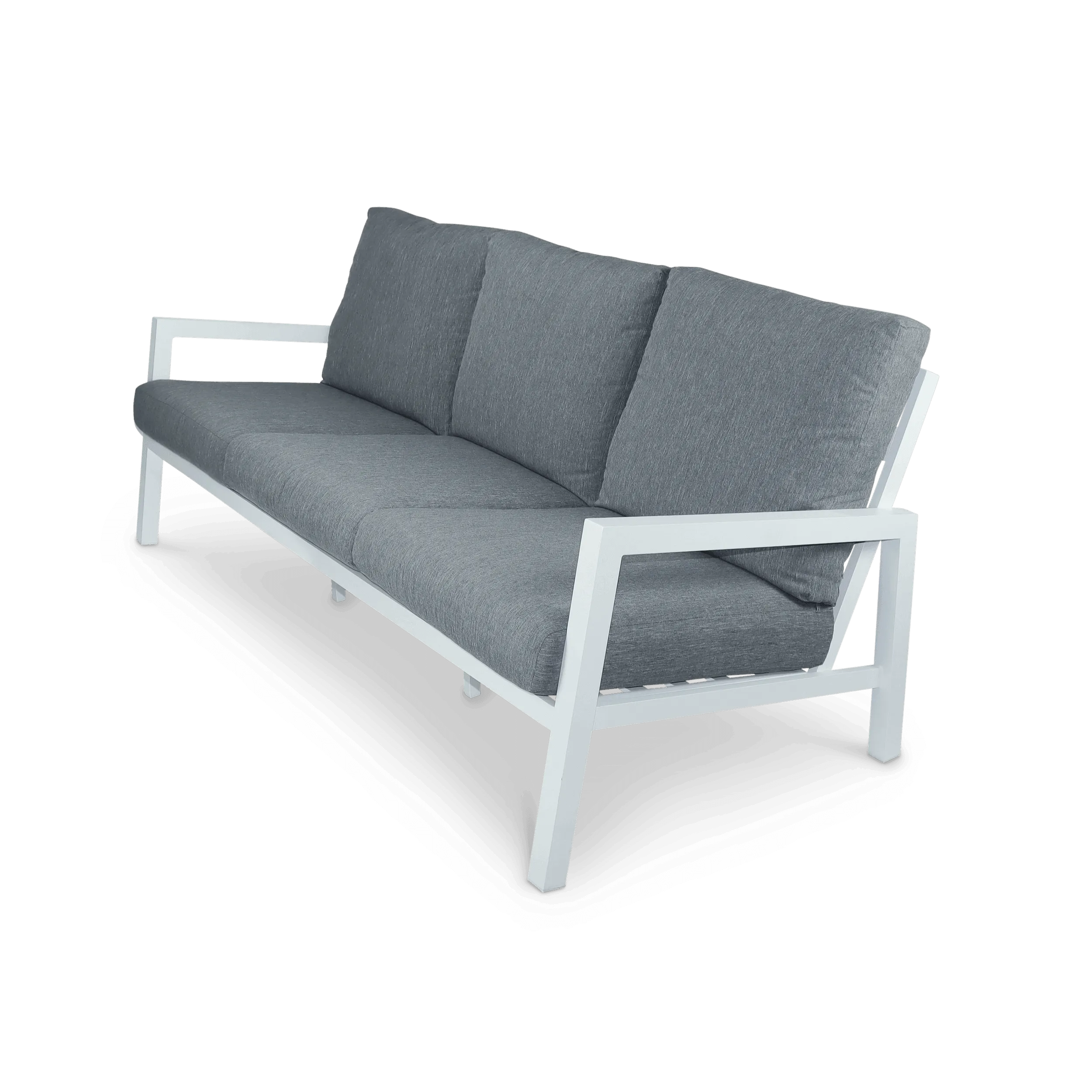 San Sebastian 5pc Outdoor Lounge Suite in Arctic White Aluminium with Platinum Olefin Cushions