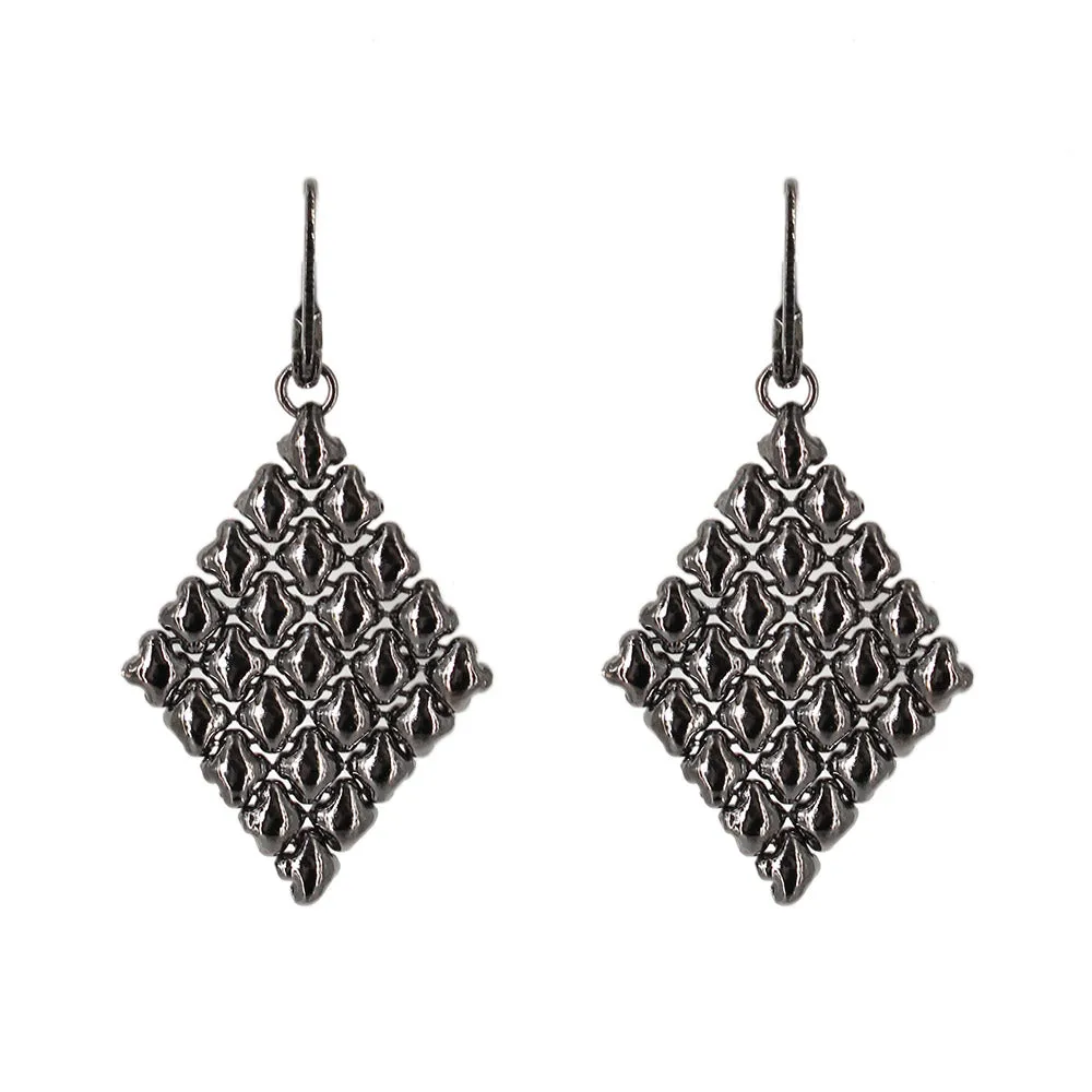 SG Liquid Metal E17-BLK Black Chrome Finish Earrings by Sergio Gutierrez